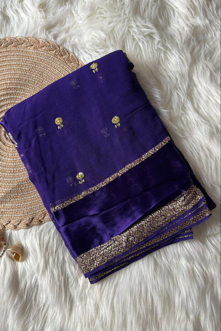 Waves Of Gold Viscose Georgette Saree