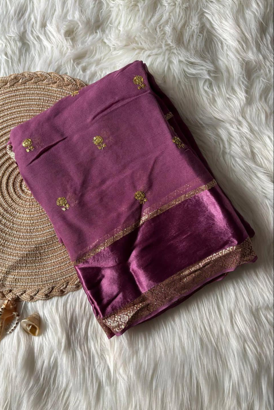 Waves Of Gold Viscose Georgette Saree