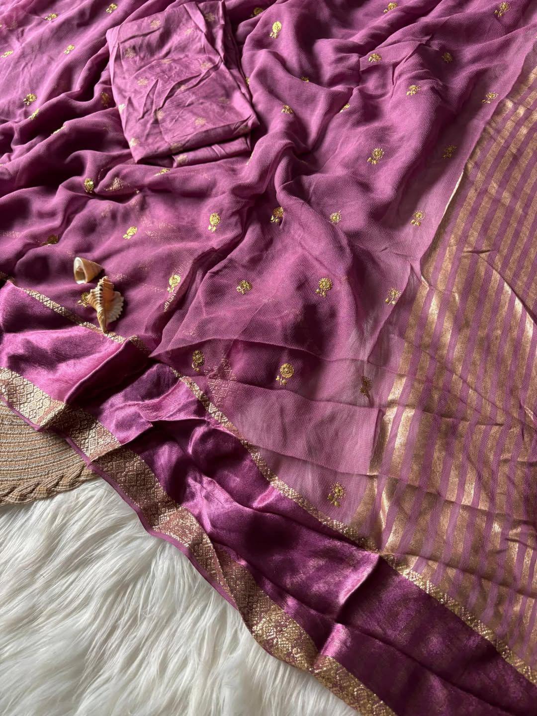 Waves Of Gold Viscose Georgette Saree