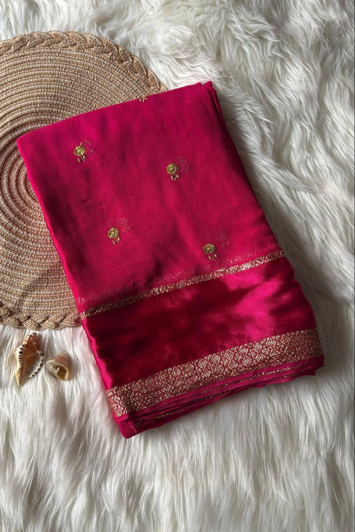 Waves Of Gold Viscose Georgette Saree