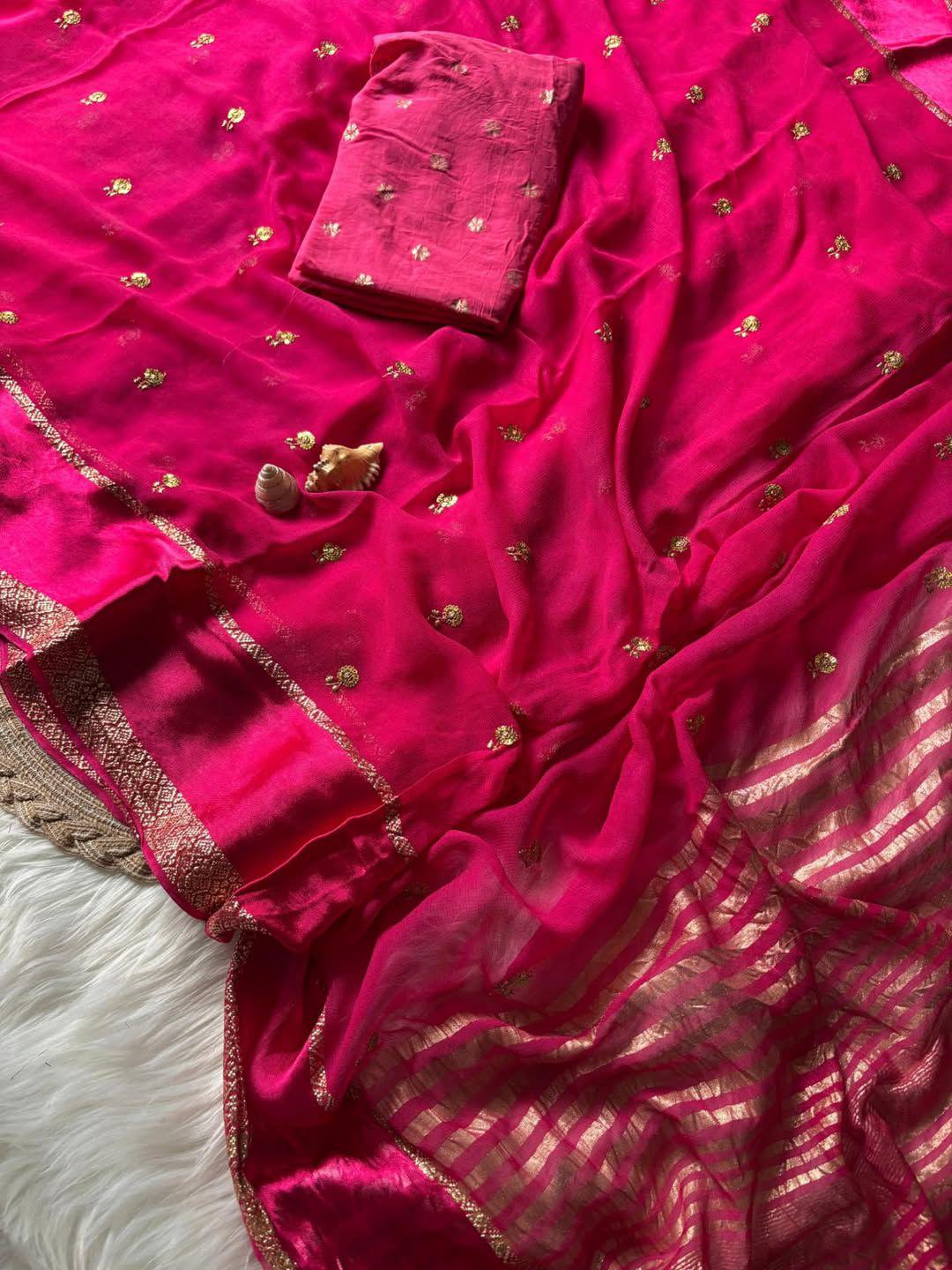 Waves Of Gold Viscose Georgette Saree