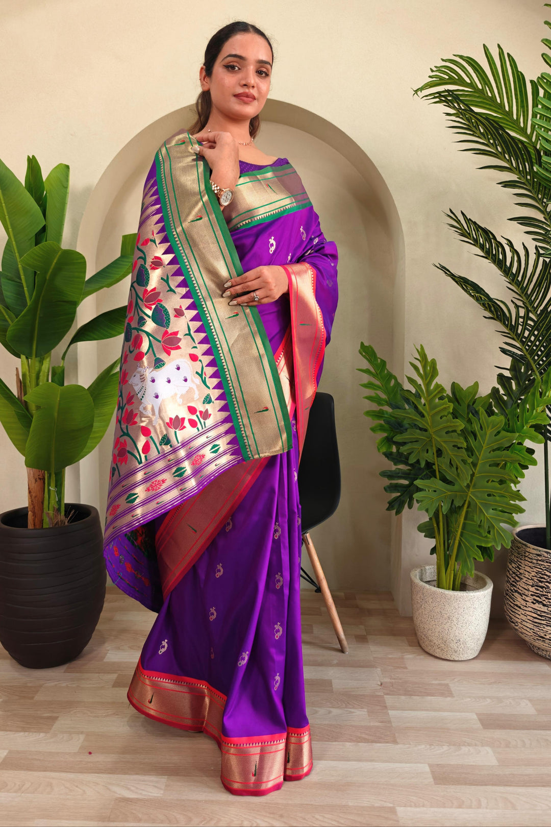 Ganga Jamuna Special Paithani Silk Saree
