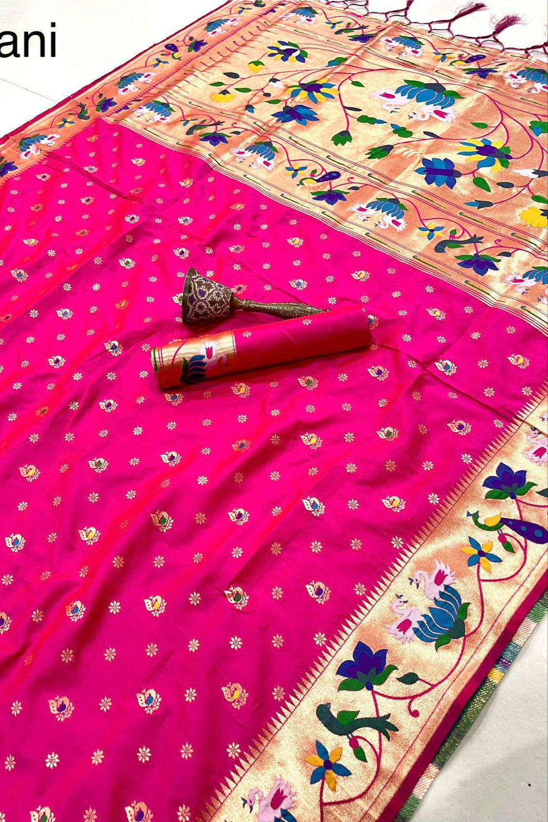 Fly In Tradition Kanchivaram Paithani Pink Silk Saree