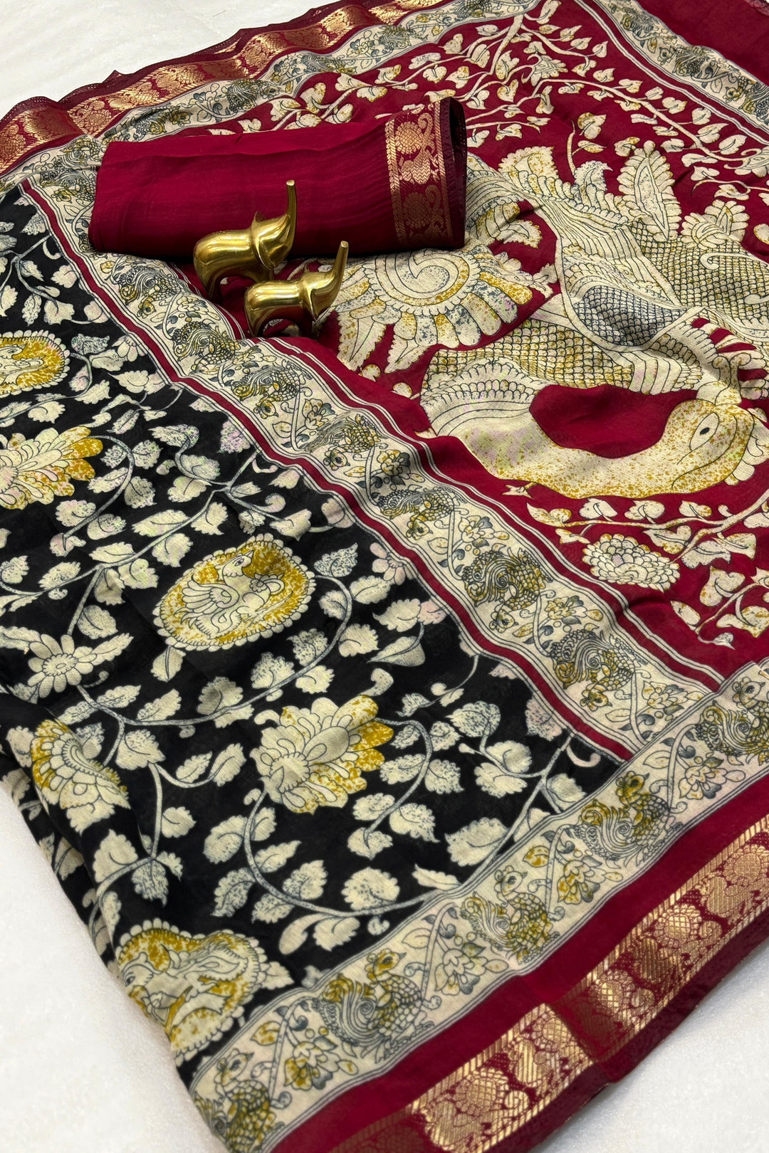Naari Narrative Mangalagiri Silk Saree