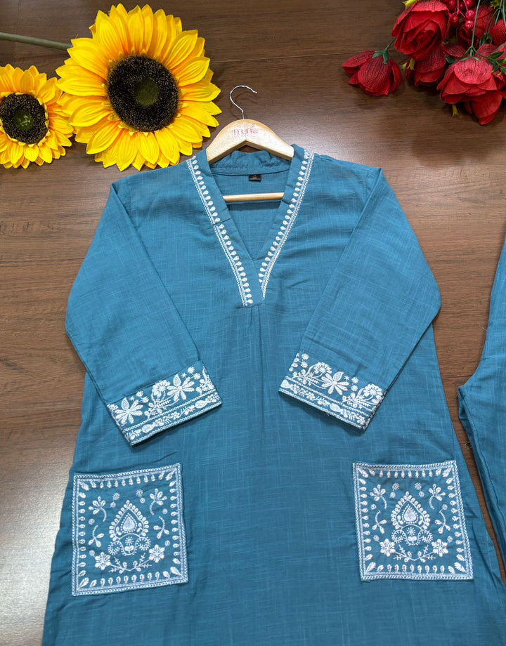 Cloud Whisper - Cotton Kurti Set