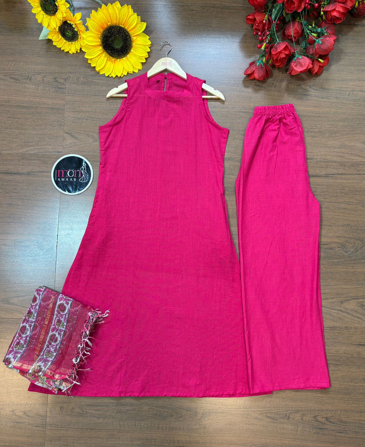 Blushing Garden-  Cotton Kurti Set