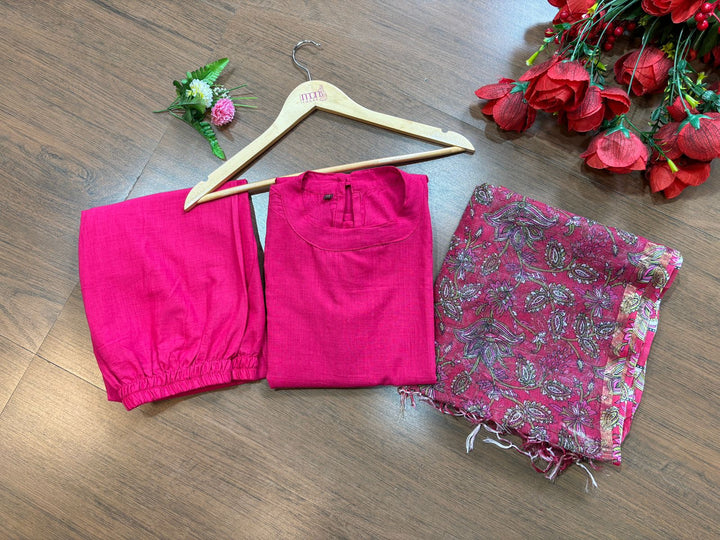 Blushing Garden-  Cotton Kurti Set