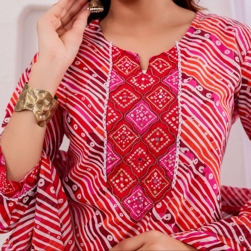 Canvas of Lustre Cotton Kurti Set