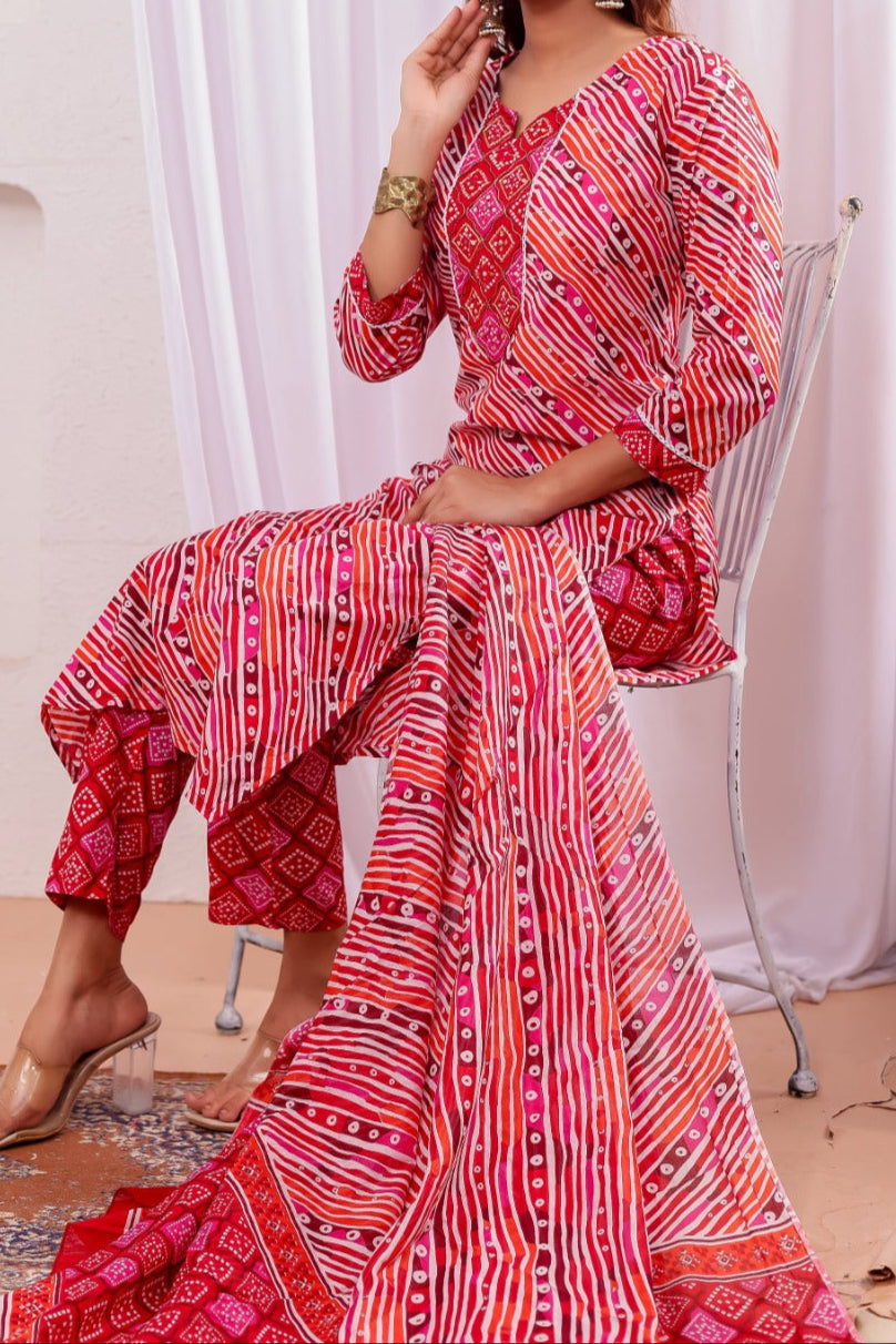 Canvas of Lustre Cotton Kurti Set