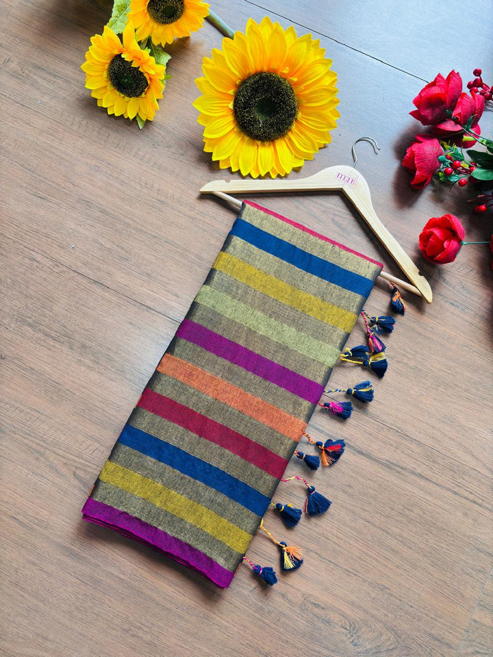 Kal-katha Khadi Cotton Saree