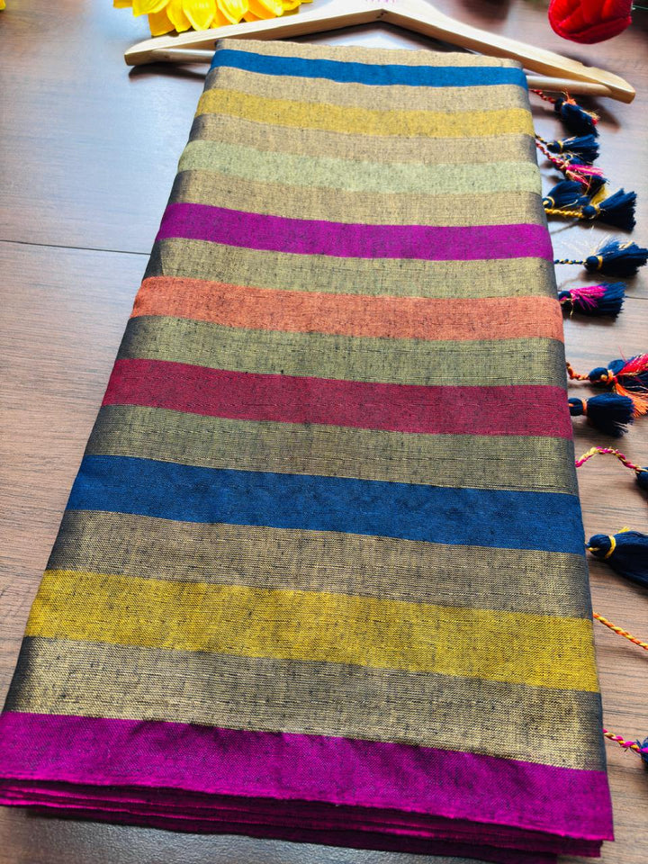 Kal-katha Khadi Cotton Saree