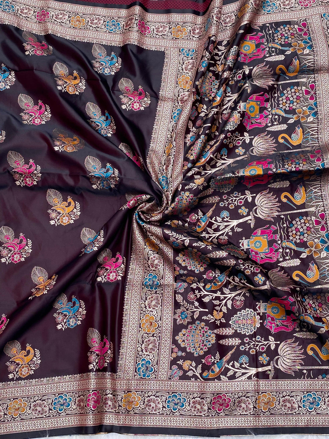 As Radiant As Sunlight Mushru Satin Silk Saree