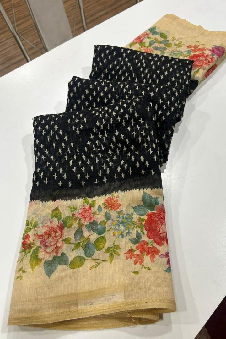 Begum Blush Fancy Linen Saree