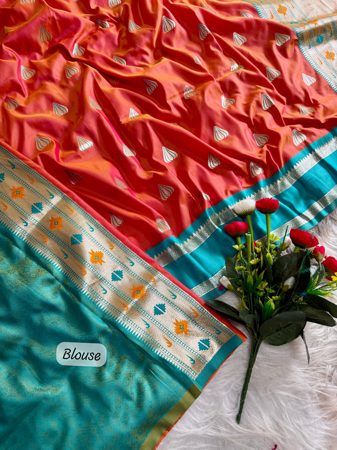 Ganpati Bappa Inspired Paithani Silk Saree