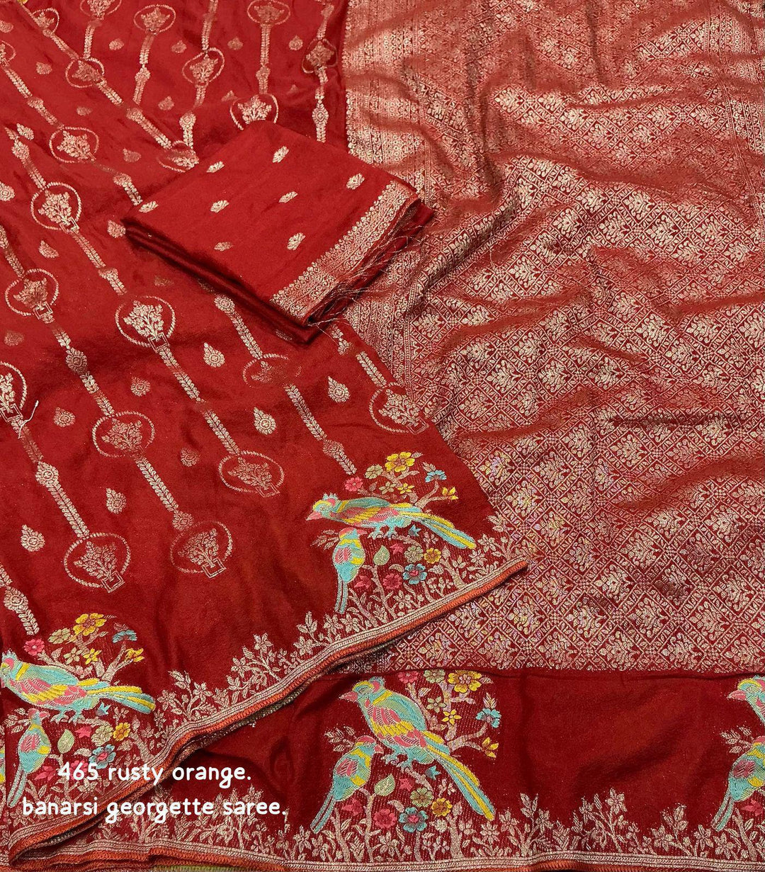 Born To Rule Georgette Banarasi Silk Saree