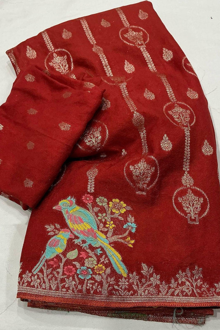 Born To Rule Georgette Banarasi Silk Saree