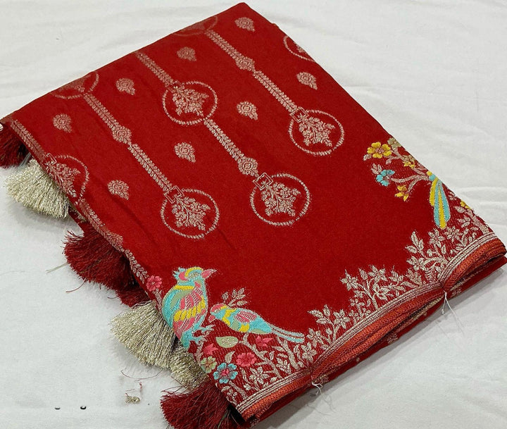 Born To Rule Georgette Banarasi Silk Saree