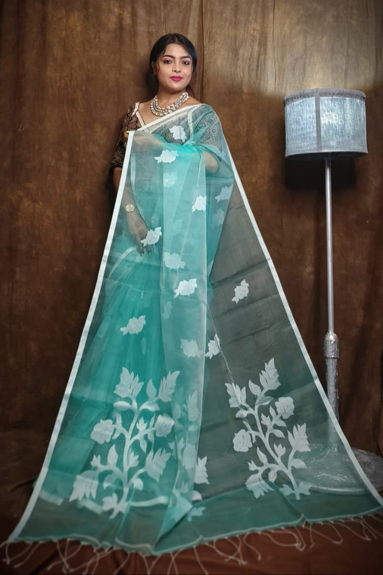 Rose Radiance Muslin Banarasi Saree