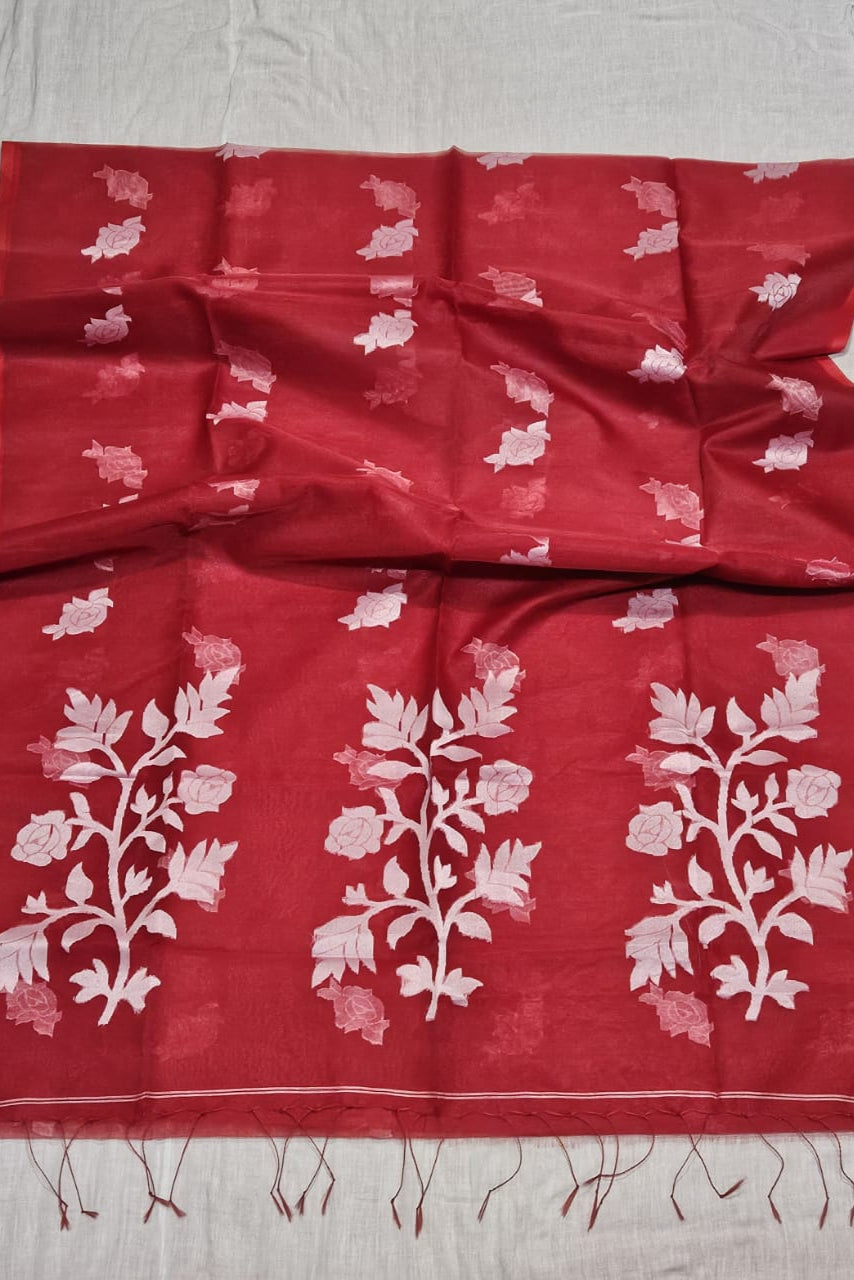 Rose Radiance Muslin Banarasi Saree