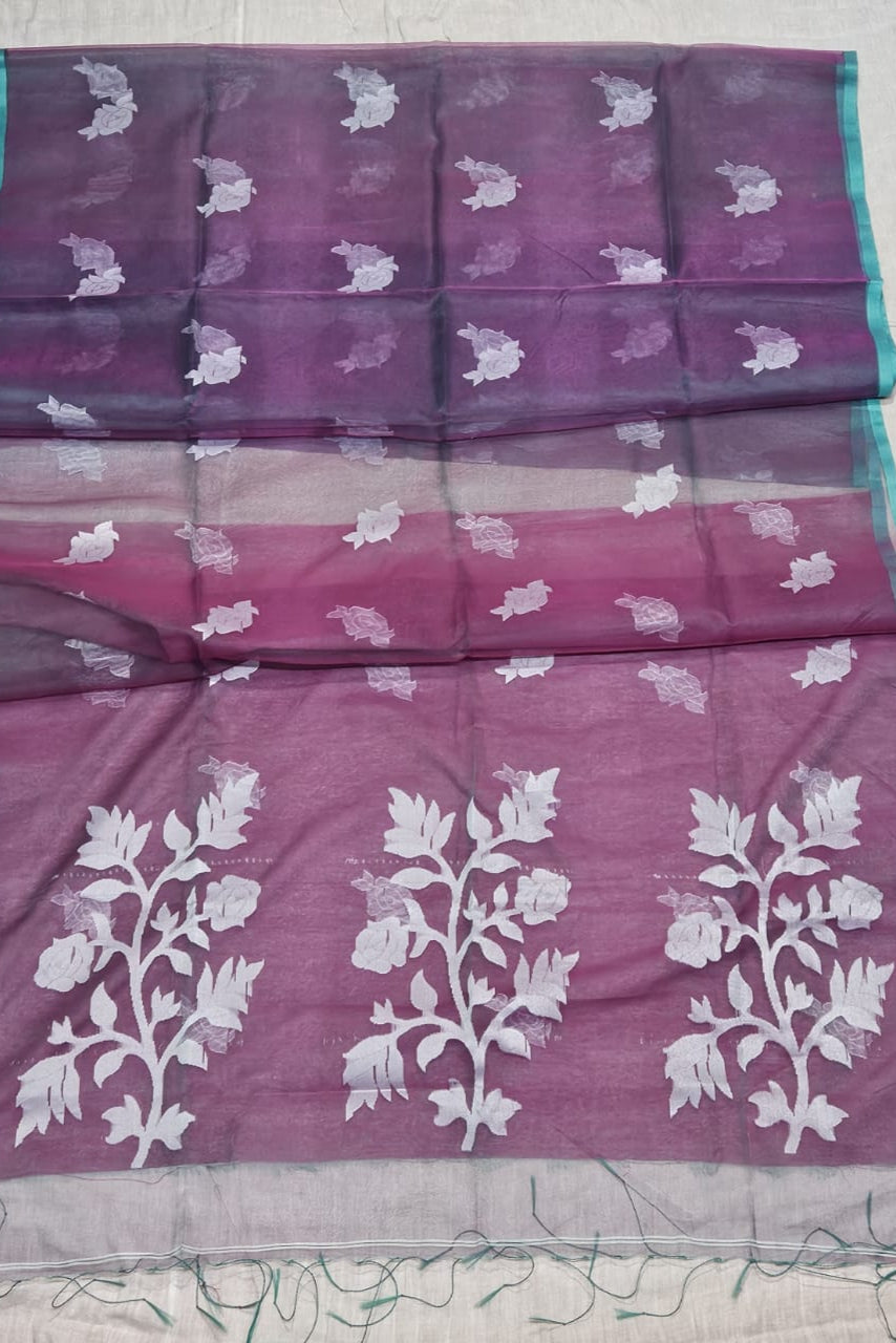 Rose Radiance Muslin Banarasi Saree
