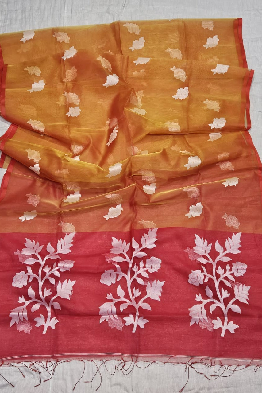 Rose Radiance Muslin Banarasi Saree