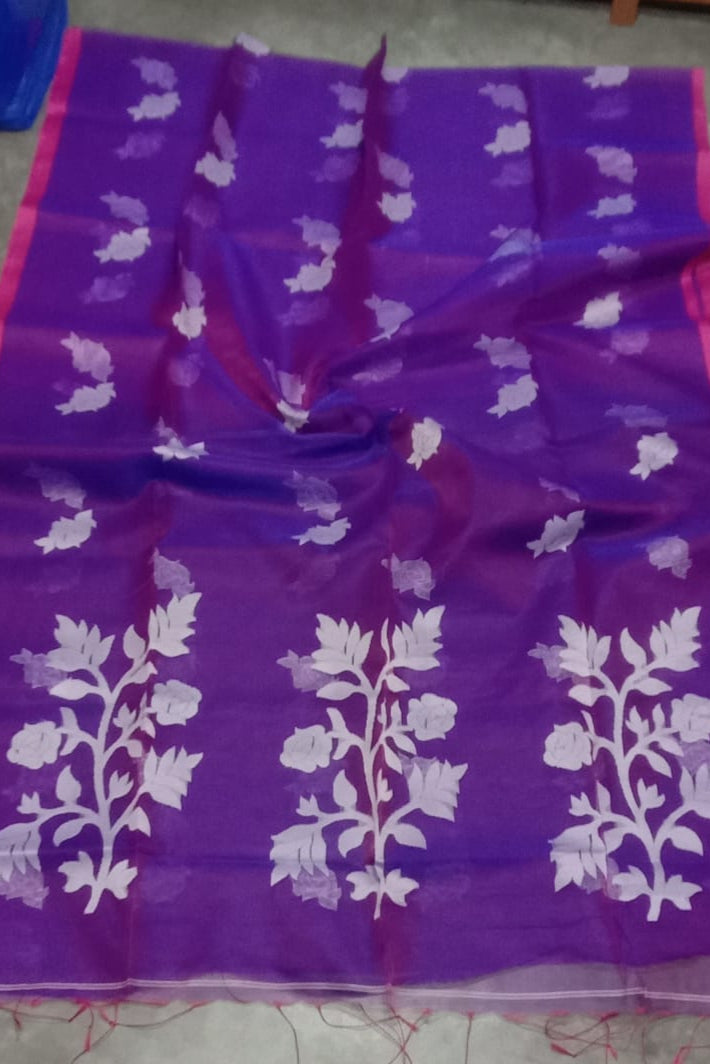 Rose Radiance Muslin Banarasi Saree