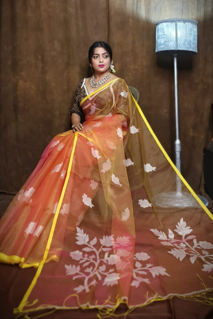 Rose Radiance Muslin Banarasi Saree