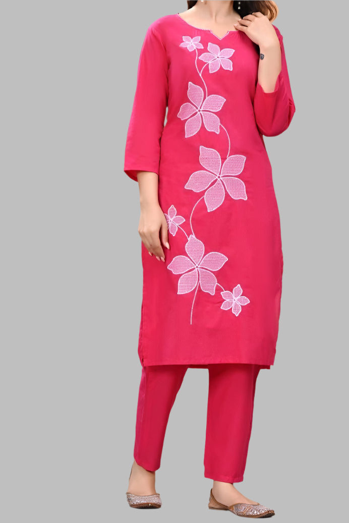 Crimson Charm Cotton Coord Set