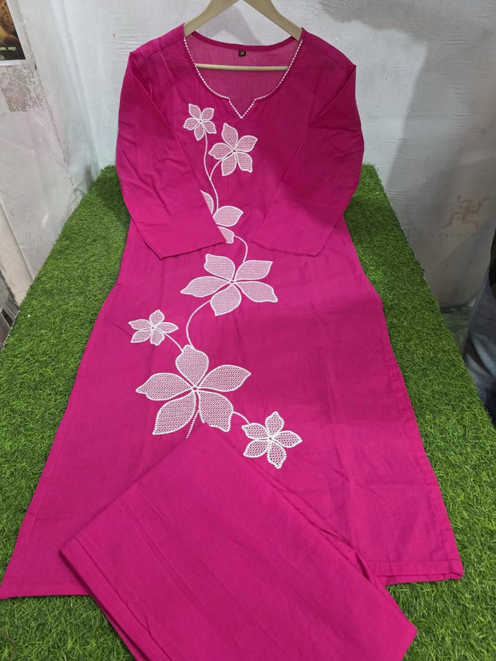 Crimson Charm Cotton Coord Set