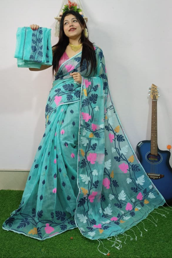 Moner Rong Dhakai Jamdani Saree