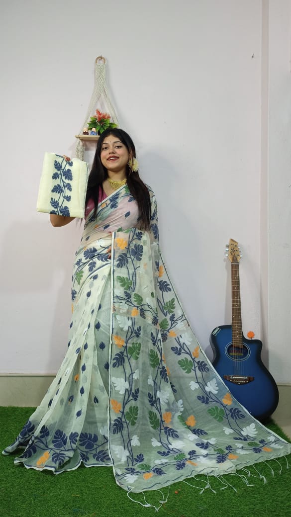 Moner Rong Dhakai Jamdani Saree