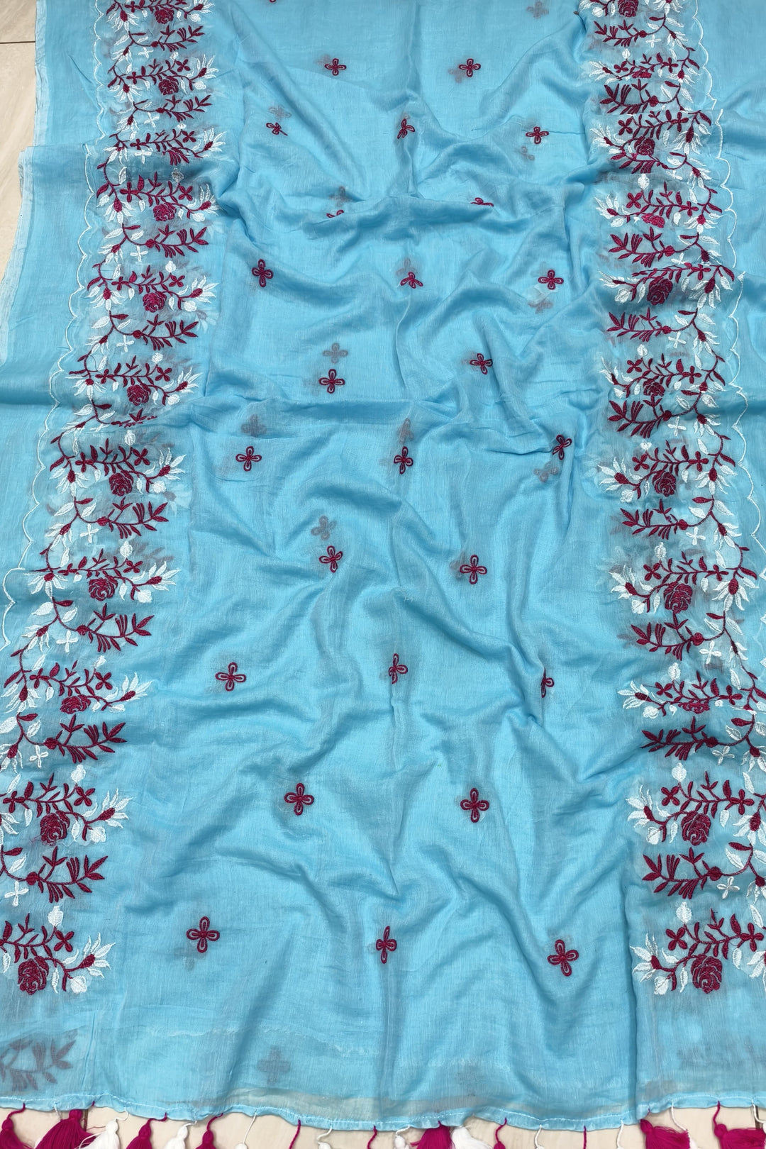 Bhalobashar Rong Mul Cotton Blue Saree