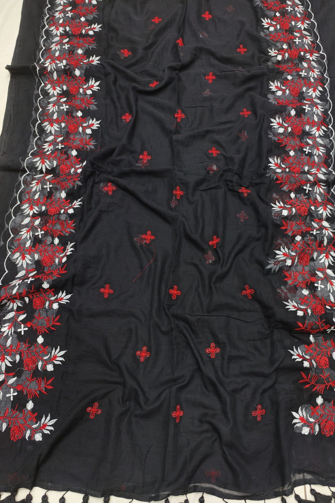 Bhalobashar Rong Black Mul Cotton Saree