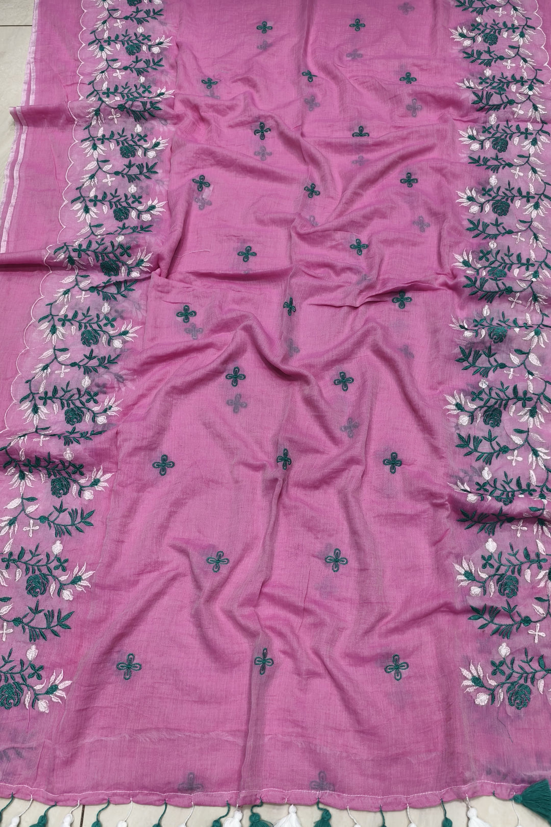 Bhalobashar Rong Mul Cotton Pink Saree