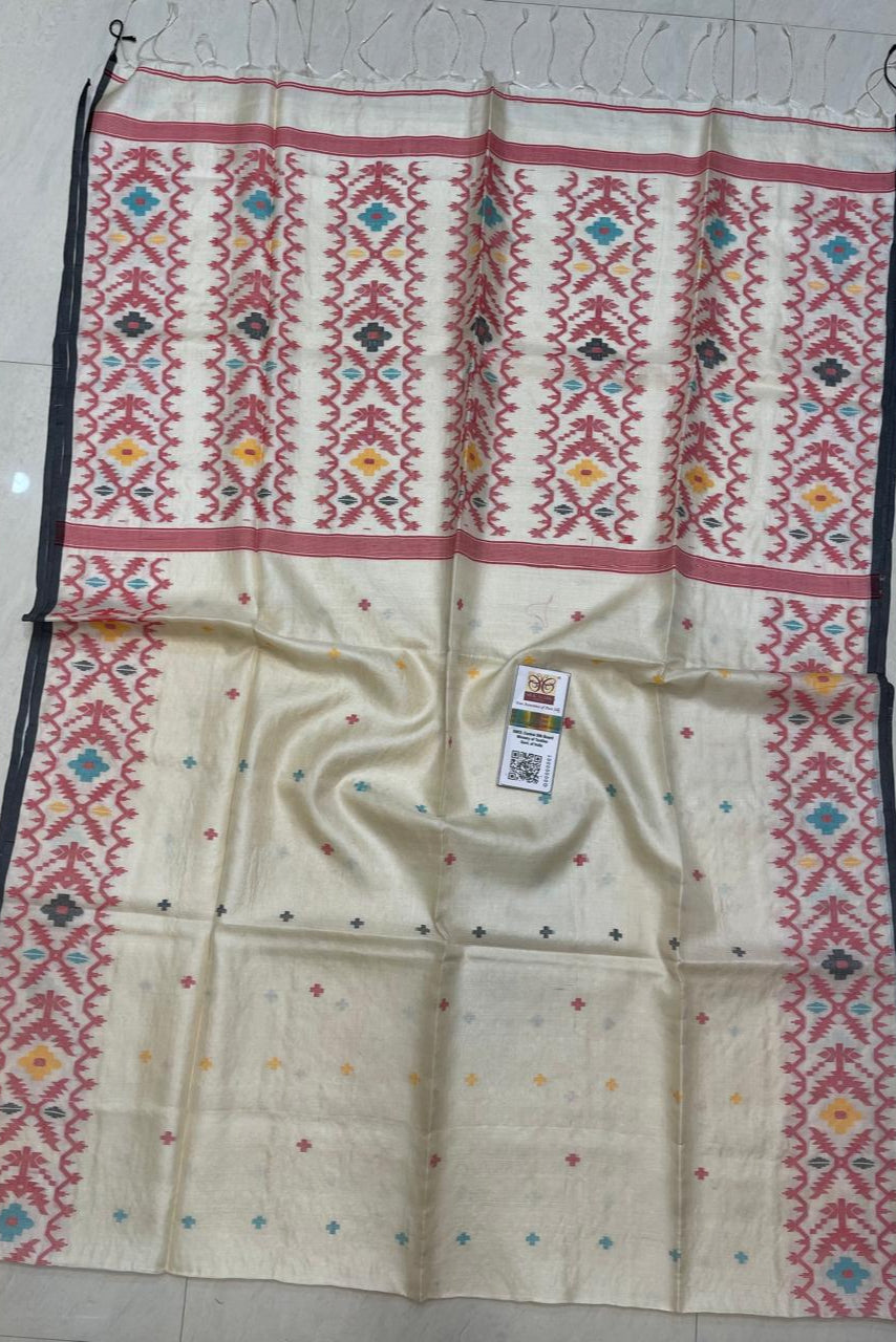 Nirjon Dupur Gacchi Tussar Jamdani Saree