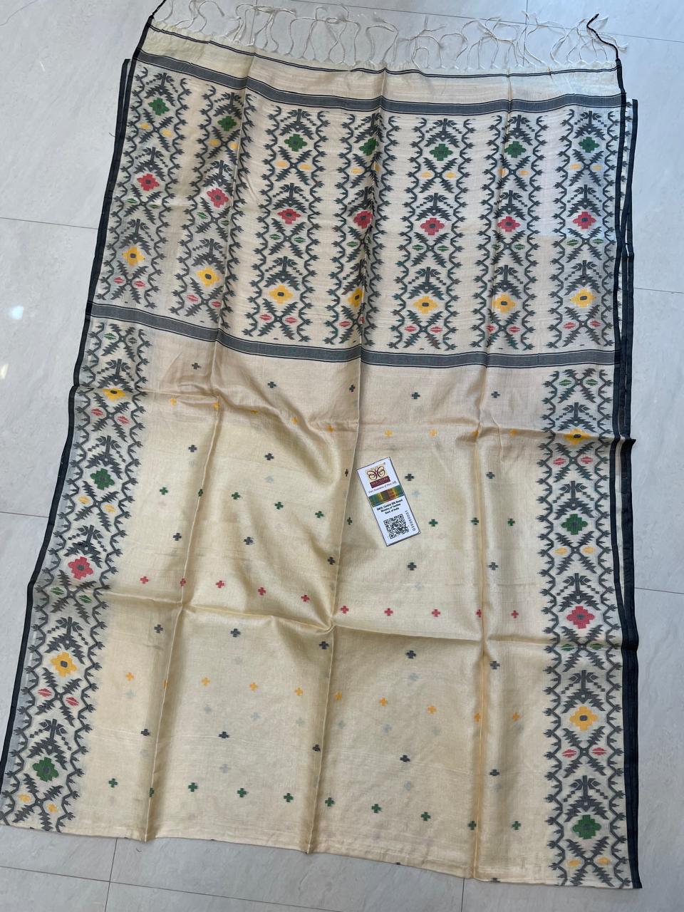 Nirjon Dupur Gacchi Tussar Jamdani Saree