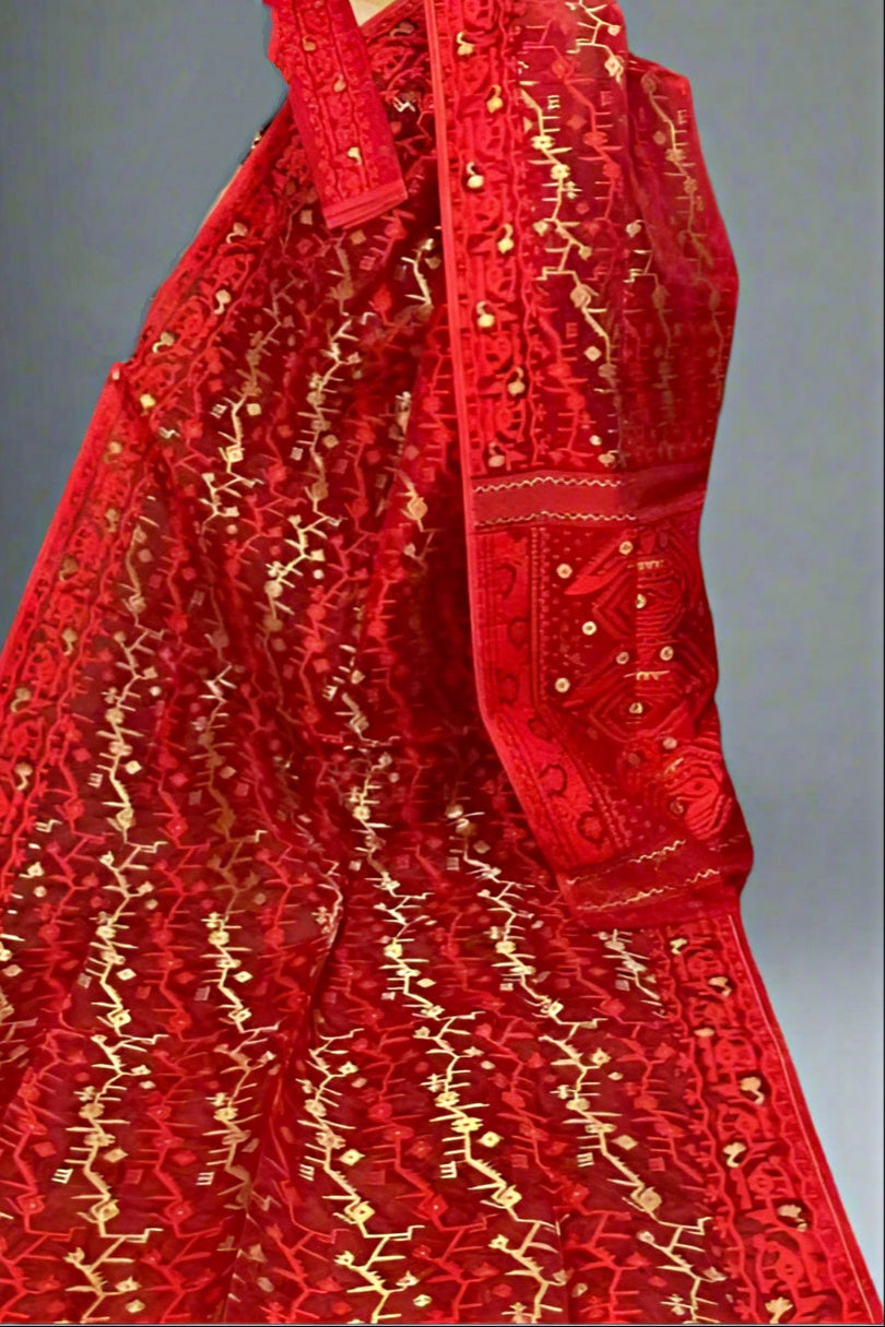 Megher Gaan Dhakai Jamdani Saree