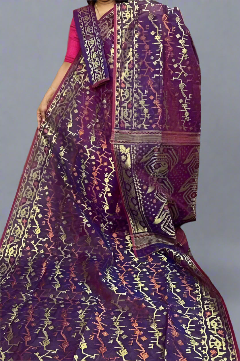 Megher Gaan Dhakai Jamdani Saree