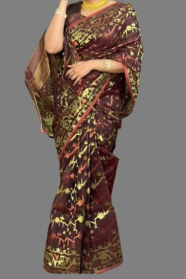 Megher Gaan Dhakai Jamdani Saree