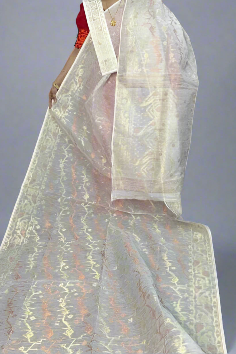Megher Gaan Dhakai Jamdani Saree