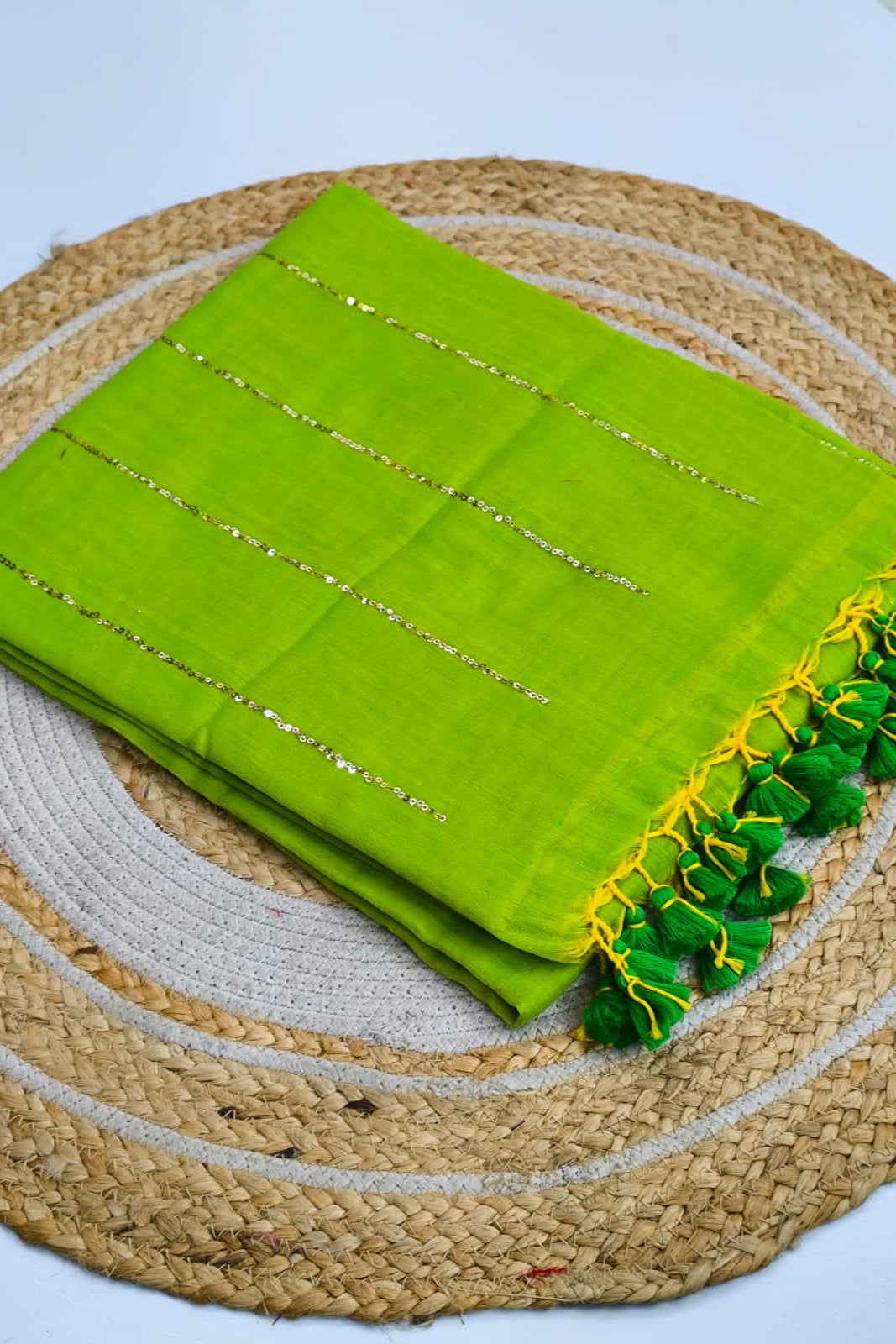 Neel Diganta Mul Cotton Green Saree