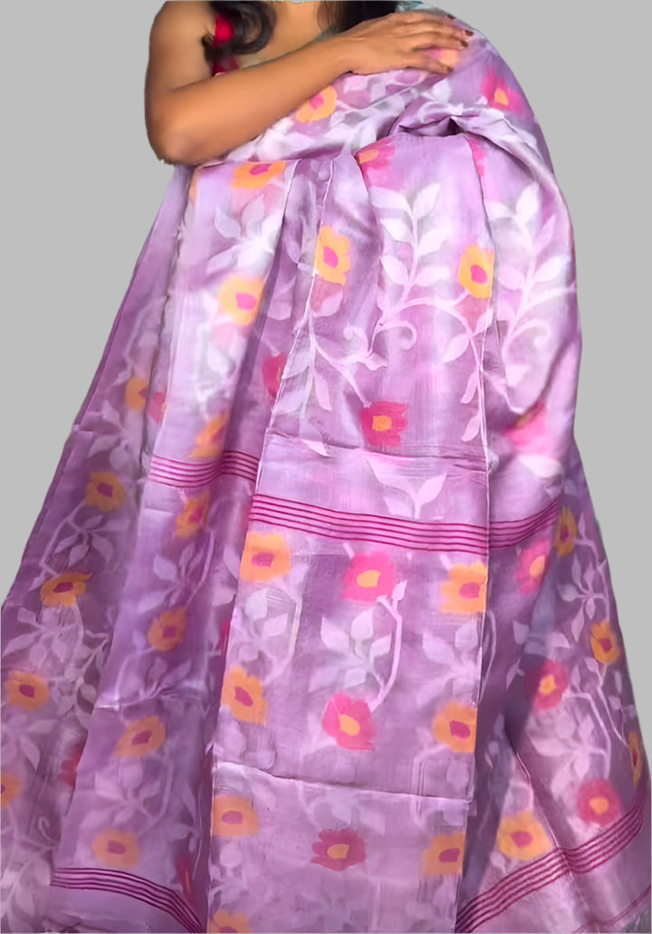 Durer Alo Gacchi Tussar Jamdani Saree