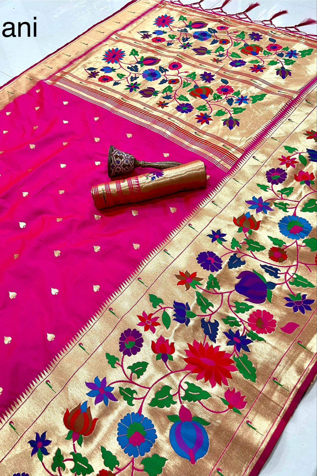 Moon’s memory Paithani Pink Silk Saree