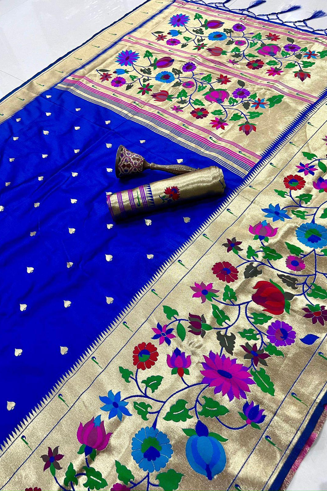 Moon’s memory Paithani Blue Silk Saree
