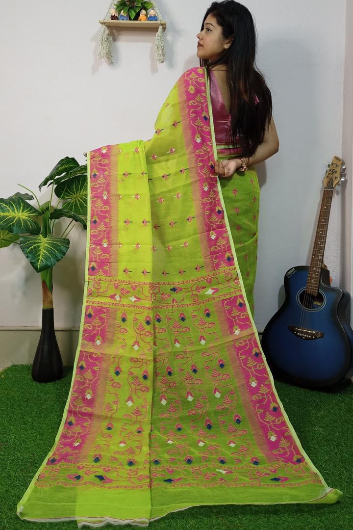 Bristir Gondho Dhakai Jamdani Saree