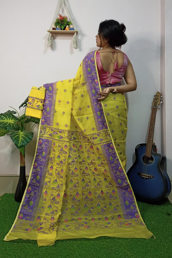 Bristir Gondho Dhakai Jamdani Saree