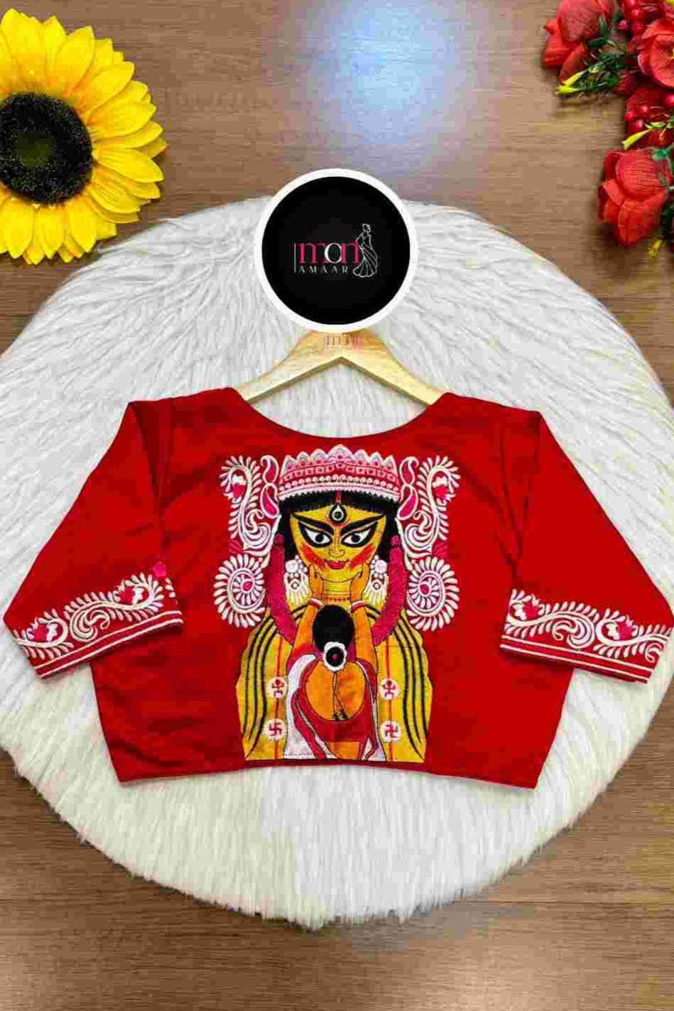 Devi Durga Biday Boron (দেবী দুর্গা বিদায় বরণ )Designer Traditional Blouse