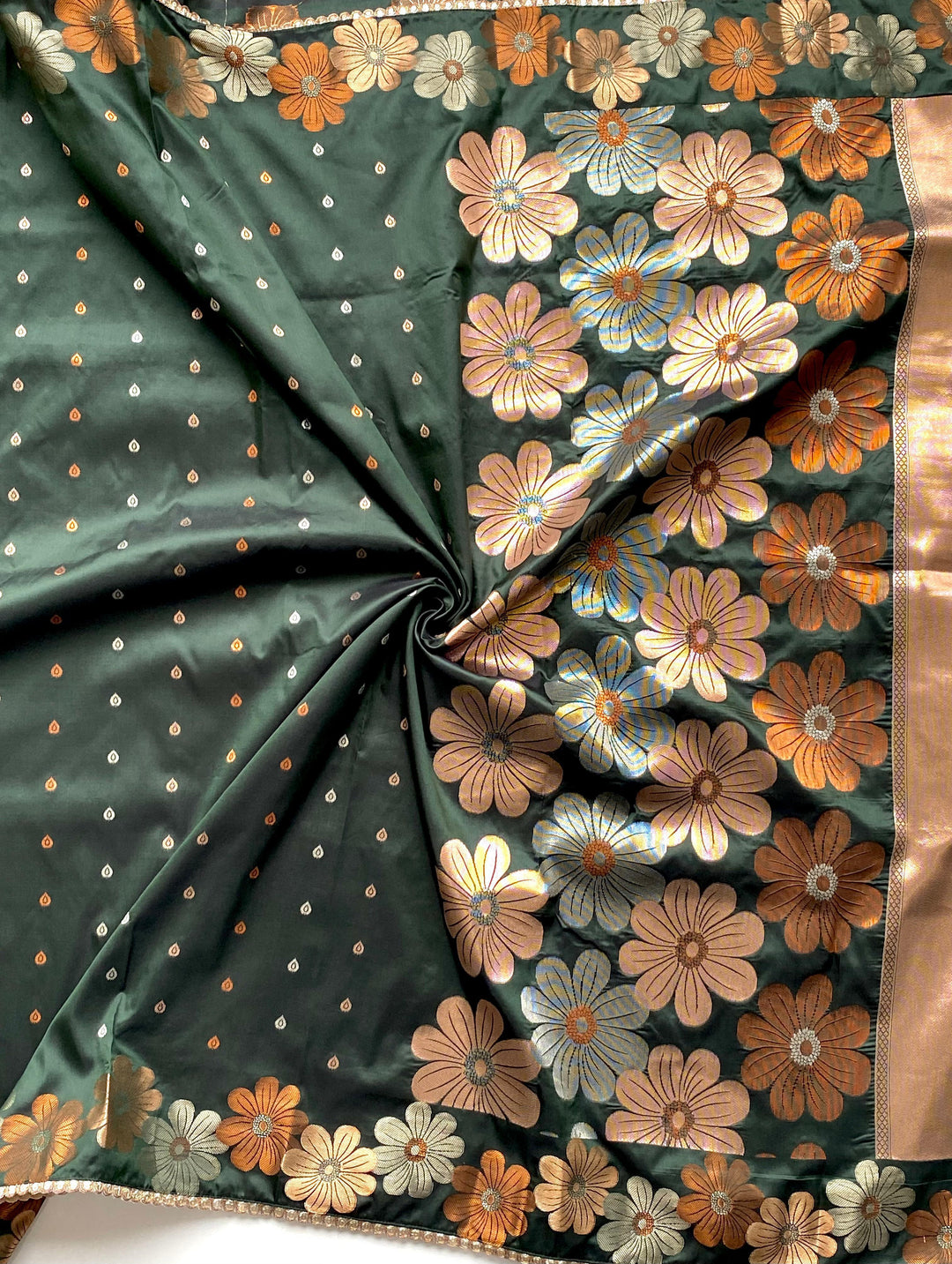 Blush Mist Fancy Green Silk Saree