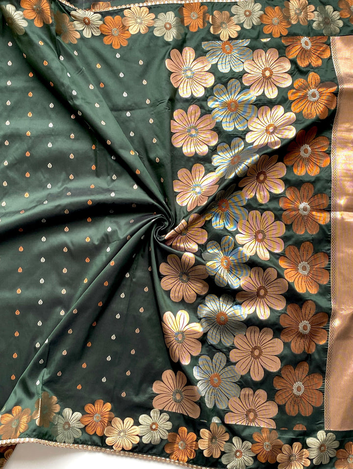 Blush Mist Fancy Green Silk Saree