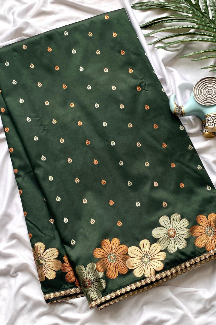 Blush Mist Fancy Green Silk Saree